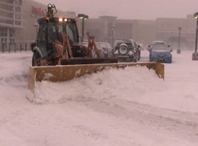Snow Plowing at Palisades Center Shopping Mall in Nyack Rockland County NY